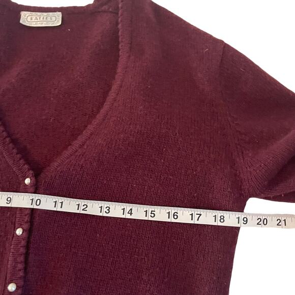 Katies Vintage Women's Large Lambswool Angora Red Babydoll Sweater Coquette - Picture 6 of 7